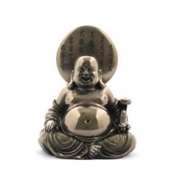 電鍍銅雕-佛教系列-彌勒笑佛-左手拿玉如意 y12461 立體雕塑.擺飾 人物立體擺飾 系列-中式人物系列(尚有他款)