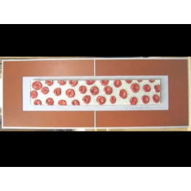 銀底紅玫瑰(橘邊) y12968 玻璃壁飾系列 