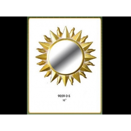 金色太陽圓鏡 y12673 時鐘.溫度計.鏡子 鏡子(9059-2-G)