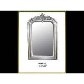  銀色方形雅致壁鏡 y12671 時鐘.溫度計.鏡子 鏡子(9062-2-S)