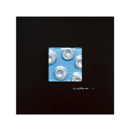 藍底銀玫瑰 y12941 玻璃壁飾系列 