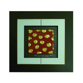 紅底金玫瑰 y12961 玻璃壁飾系列  