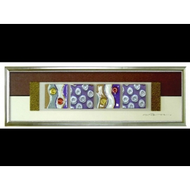 紫底銀玫瑰 y12947 玻璃壁飾系列 