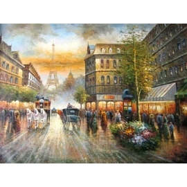 y00014畫作系列-油畫 巴黎街景(P1-2-043)