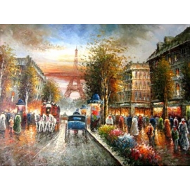 y00015畫作系列-油畫 巴黎街景(P1-2-044)