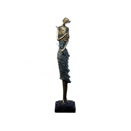 No.002波麗仿銅-風中提琴女 y13121 立體雕塑.擺飾 立體雕塑系列-人物雕塑系列 (已售完)