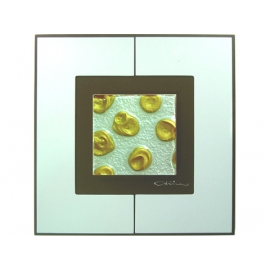  銀底金玫瑰 y12998 玻璃壁飾系列