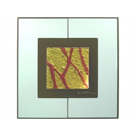 金底紅樹根 y12997 玻璃壁飾系列