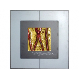 金底紅樹根 y12995玻璃壁飾系列