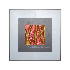 紅底金樹根 y12989 玻璃壁飾系列 
