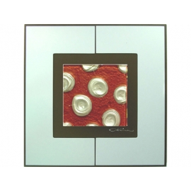 紅底銀玫瑰 y12982 玻璃壁飾系列    