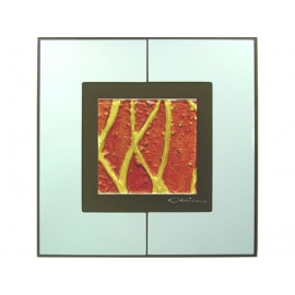 紅底金樹根 y12981 玻璃壁飾系列  