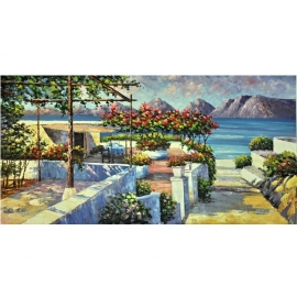 地中海-y12518 風景油畫(可指定尺寸)