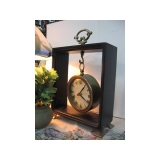 木質方型桌鐘(小) y10061 時鐘.溫度計.鏡子 桌鐘