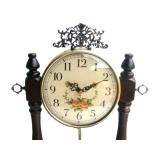 原木色手繪坐鐘 y11939 時鐘.溫度計.鏡子 桌鐘 -原木色手繪坐鐘(兩款雙色)