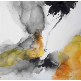 抽象墨韻荷花 y16256 -油畫-油畫花系列/現代創作手繪荷花.抽象畫.客廳裝飾畫.荷氣生財壁畫(可客製尺寸)