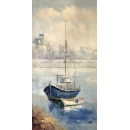 帆船手繪油畫 y16453 畫作系列 - 油畫 - 油畫風景/ 玄關.走廊.過道.意境掛畫客廳沙發背景牆.壁畫(可訂製)