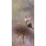 睡蓮 -y16461 油畫-油畫花系列/新中式現代手繪荷花.抽象畫.客廳裝飾畫.荷氣生財壁畫(可客製尺寸)