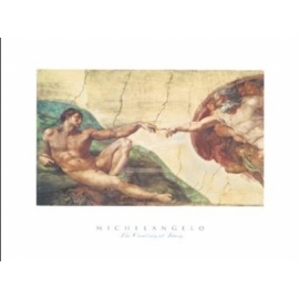 y00299 複製畫 Michelangelo米開朗基羅-亞當的創作 MF96