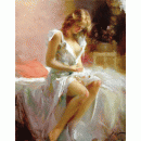 床邊少女-y01156 油畫(人物)