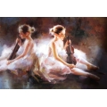 芭蕾舞提琴-y10835-畫作系列-油畫-油畫人物-舞蹈題材