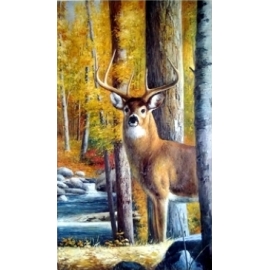 y12377-油畫-動物系列 鹿