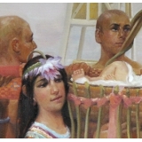 埃及法老公主摩西的發現-y13506 油畫人物