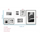 黑白攝影- 相片牆套畫2 (y13810 攝影作品-w168xh73cm七幅一組不單售含框尺寸)