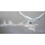 y14028 畫作系列-油畫- 油畫動物系列- 天鵝(另有款式)