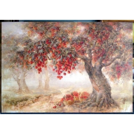 油畫 - 油畫風景- 鄭雪香創作作品- 荔枝樹(已售出)可訂製不同之構圖 - y14159 畫作系列 