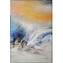 y16017 - 畫作系列 - 油畫 - 油畫抽象系列- 極光系列(手繪)-極光十ㄧ