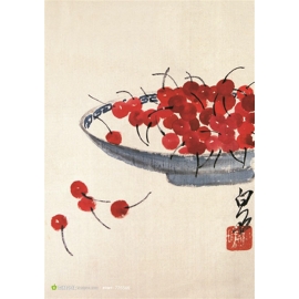 y15926複製畫-複製畫水墨畫系列-齊白石紅櫻桃