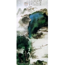 y15932複製畫-複製畫水墨畫系列-張大千-高岩古寺