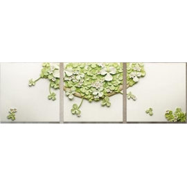 立體浮雕版畫-三葉草-綠/3入一組-y15302-畫作系列