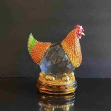 y15752 琉璃水晶玻璃-水晶飾品系列-水晶雞／對 