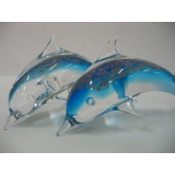 玻璃水晶水晶海豚-藍 y01171 水晶飾品系列 