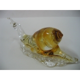 玻璃水晶蝸牛-黃 y01175 水晶飾品系列 No.017 蝸牛-黃