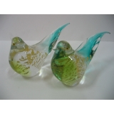 玻璃水晶喜鵲-綠 y01178 水晶飾品系列