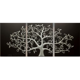 立體浮雕版畫-生命之樹-銀/3入一組-y15300-畫作系列
