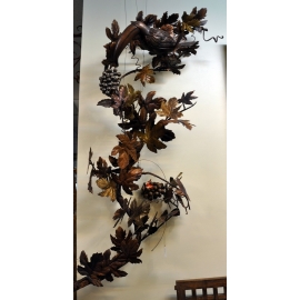 y14252 立體壁飾 - 花.植物系列 - 葡萄樹與巴戈鳥