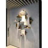  y16125 立體壁飾- 抽象系列 - 船型陶瓷壁飾7大5小 / 組