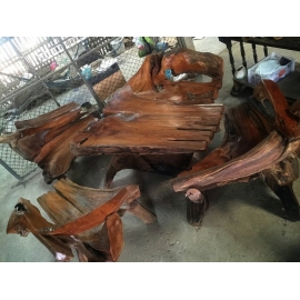 老柚木/1桌4椅-y15353-木.竹.根雕