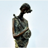 y12743 銅雕人物-風中提琴女*