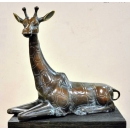 y12745 銅雕動物-長頸鹿坐姿(含底座)*