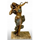 銅雕系列-銅雕人物-女孩聽螺聲 y13900 立體雕塑.擺飾 人物立體擺飾系列-西式人物系列