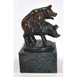 銅雕快樂豬 y14082 立體雕塑.擺飾 立體擺飾系列-動物、人物系列 -無庫存