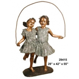 銅雕系列-銅雕大型擺飾-跳繩女孩 y14135 立體雕塑.擺飾 人物立體擺飾系列-西式人物系列