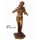 銅雕系列-銅雕大型擺飾-提琴女 y14137 立體雕塑.擺飾 人物立體擺飾系列-西式人物系列