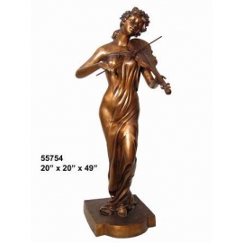銅雕系列-銅雕大型擺飾-提琴女 y14137 立體雕塑.擺飾 人物立體擺飾系列-西式人物系列