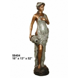 銅雕系列-銅雕大型擺飾-提水女郎 y14140 立體雕塑.擺飾 人物立體擺飾系列-西式人物系列